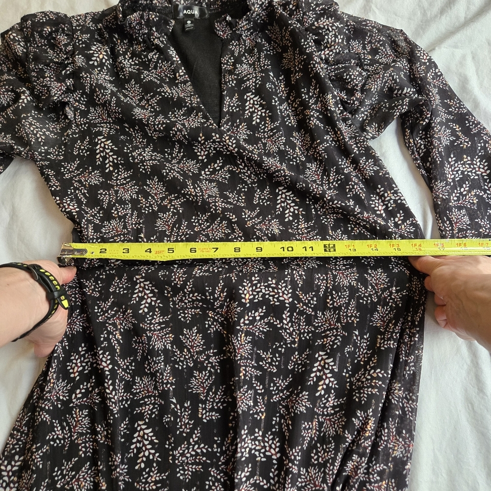 Aqua Black Floral Midi Dress - Picture 11 of 15